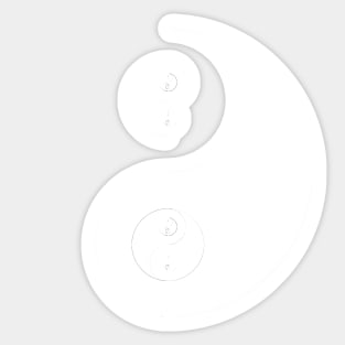 Ying Yang White Sticker